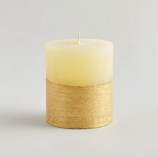 St Eval Gold Dipped Scented Pillar Candle, Inspirits