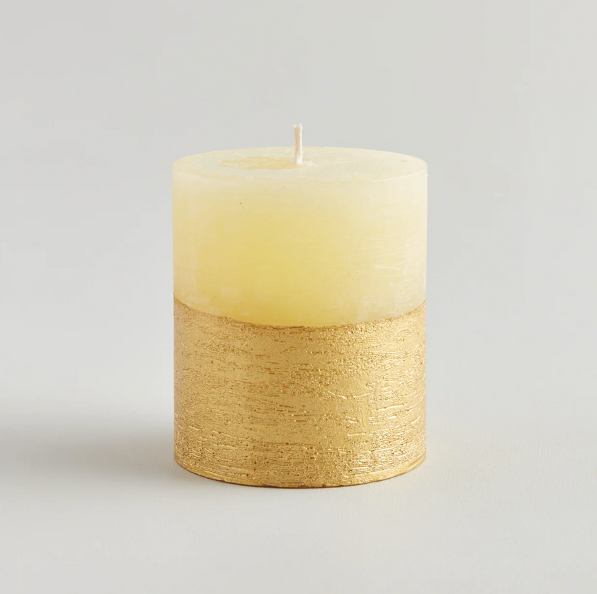 St Eval Gold Dipped Scented Pillar Candle ,Inspiritus