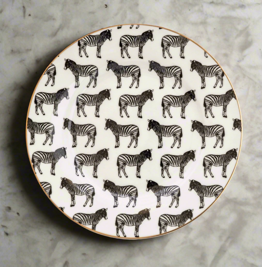 Animal Luxe Porcelain Side Plate, Zebra