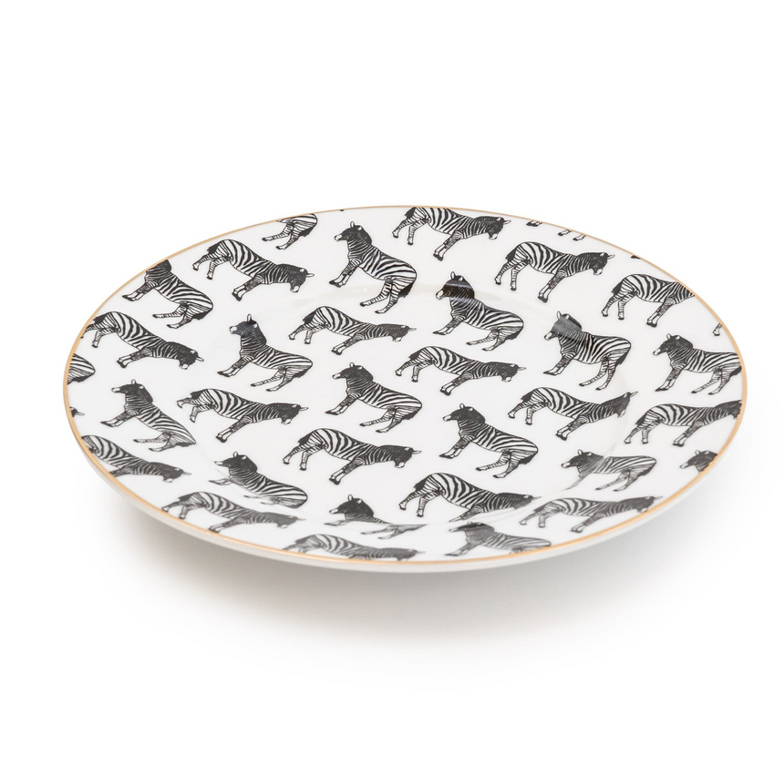 Animal Luxe Porcelain Side Plate, Zebra