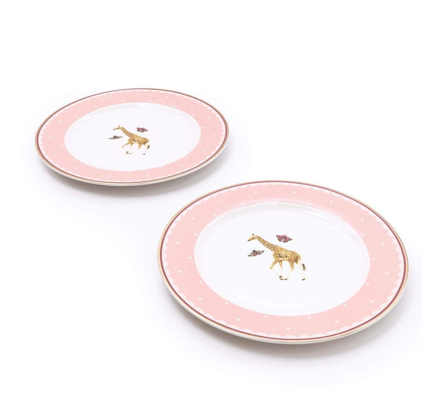 Wild Garden Porcelain Side Plates, Giraffe (Set of 2)