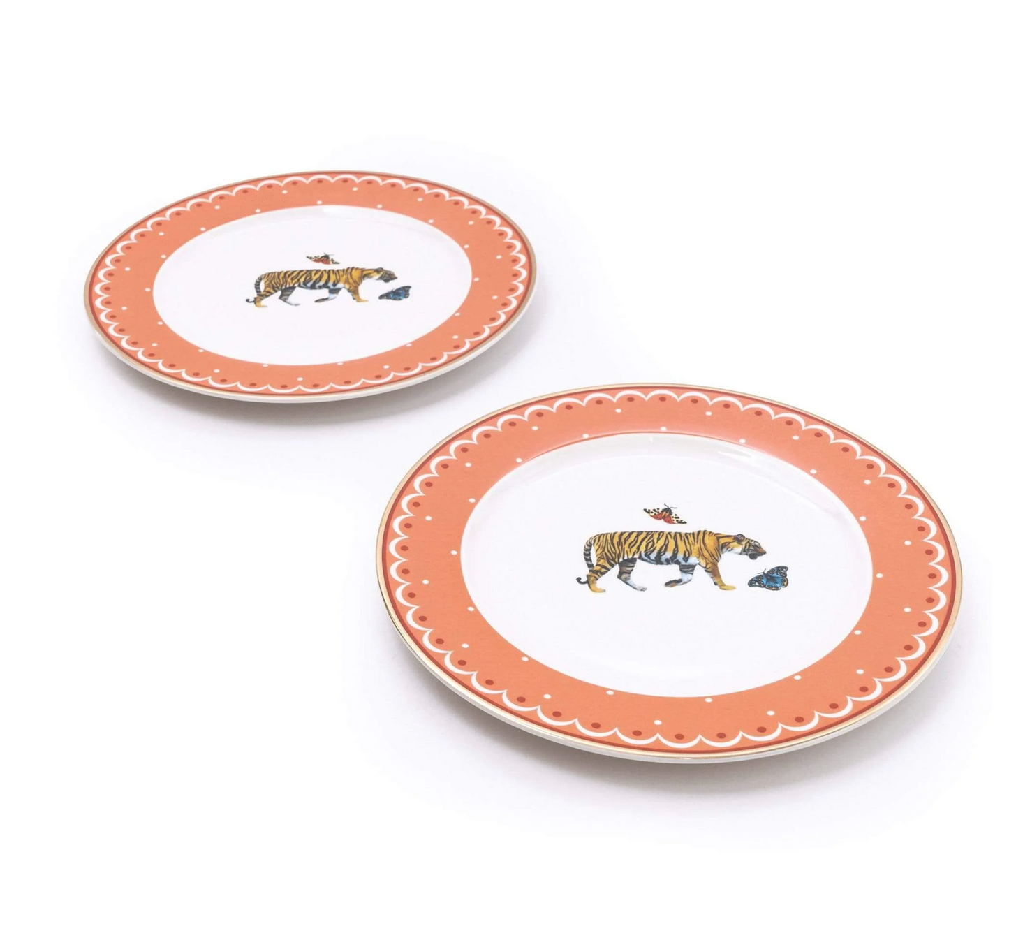 Wild Garden Porcelain Side Plates, Tiger (Set of 2)