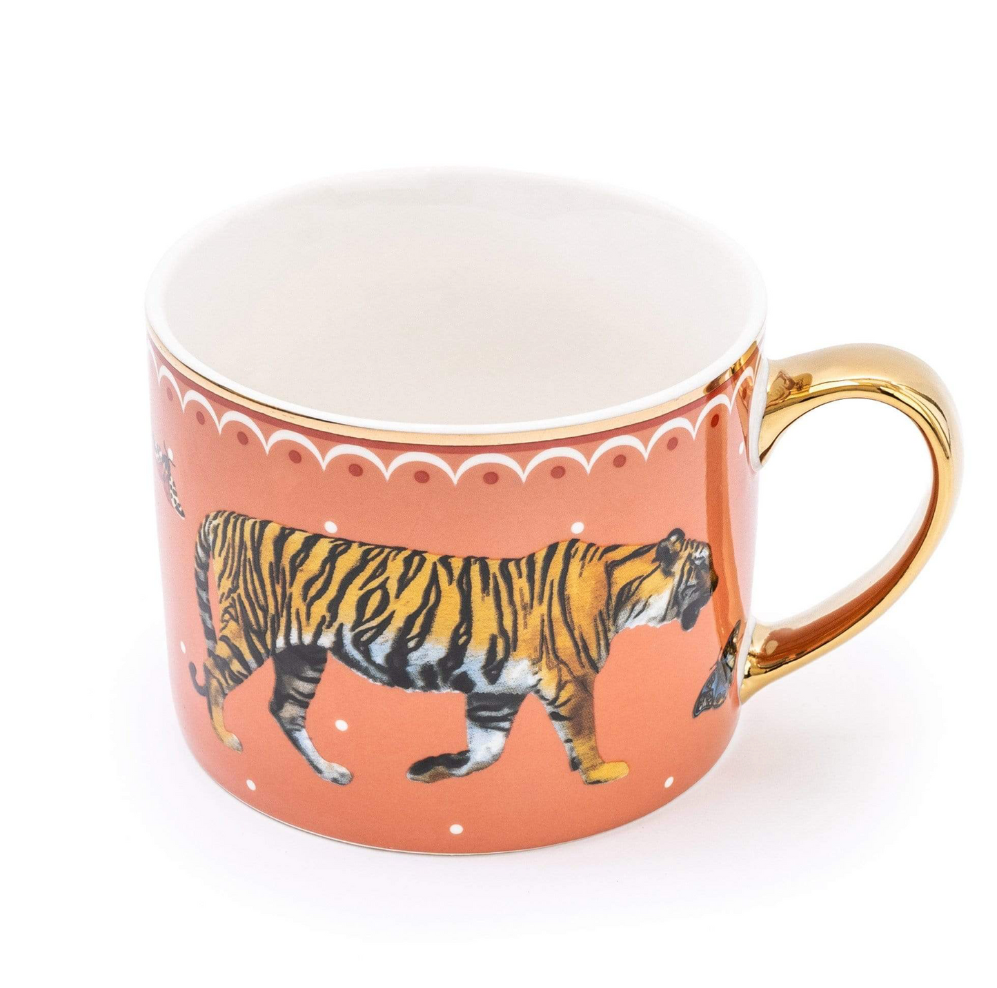Wild Garden Straight Sided Porcelain Mug, Tiger