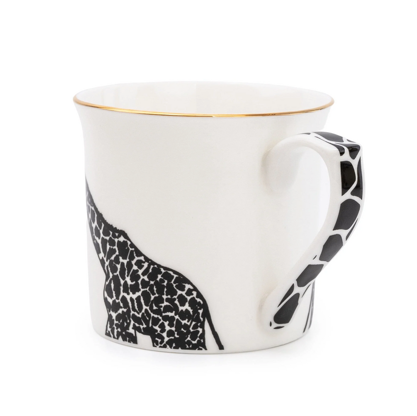 Fine Bone China  Monochrome Mug, Giraffe