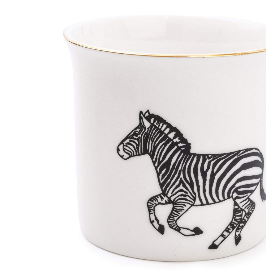 Fine Bone China Monochrome Mug, Zebra