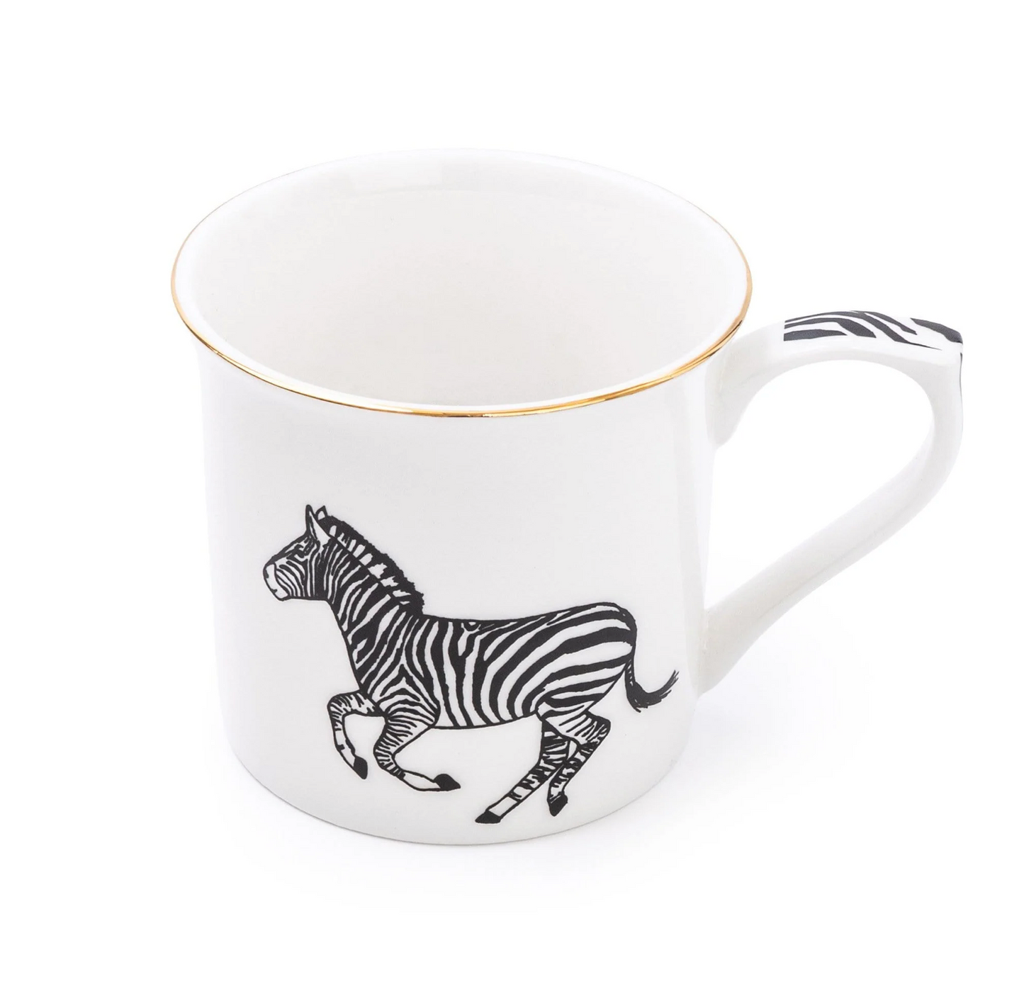 Fine Bone China Monochrome Mug, Zebra