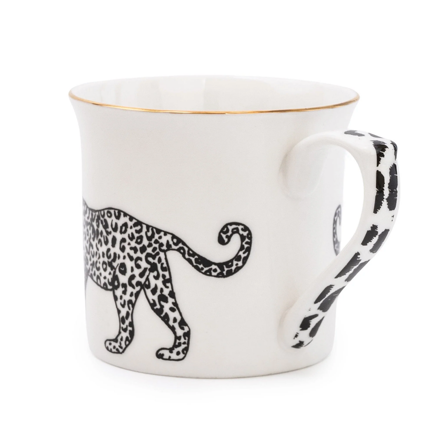 Fine Bone China Monochrome Mug, Cheetah