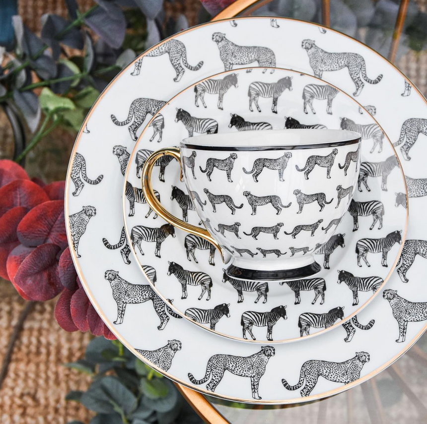 Animal Luxe Porcelain Side Plate, Zebra