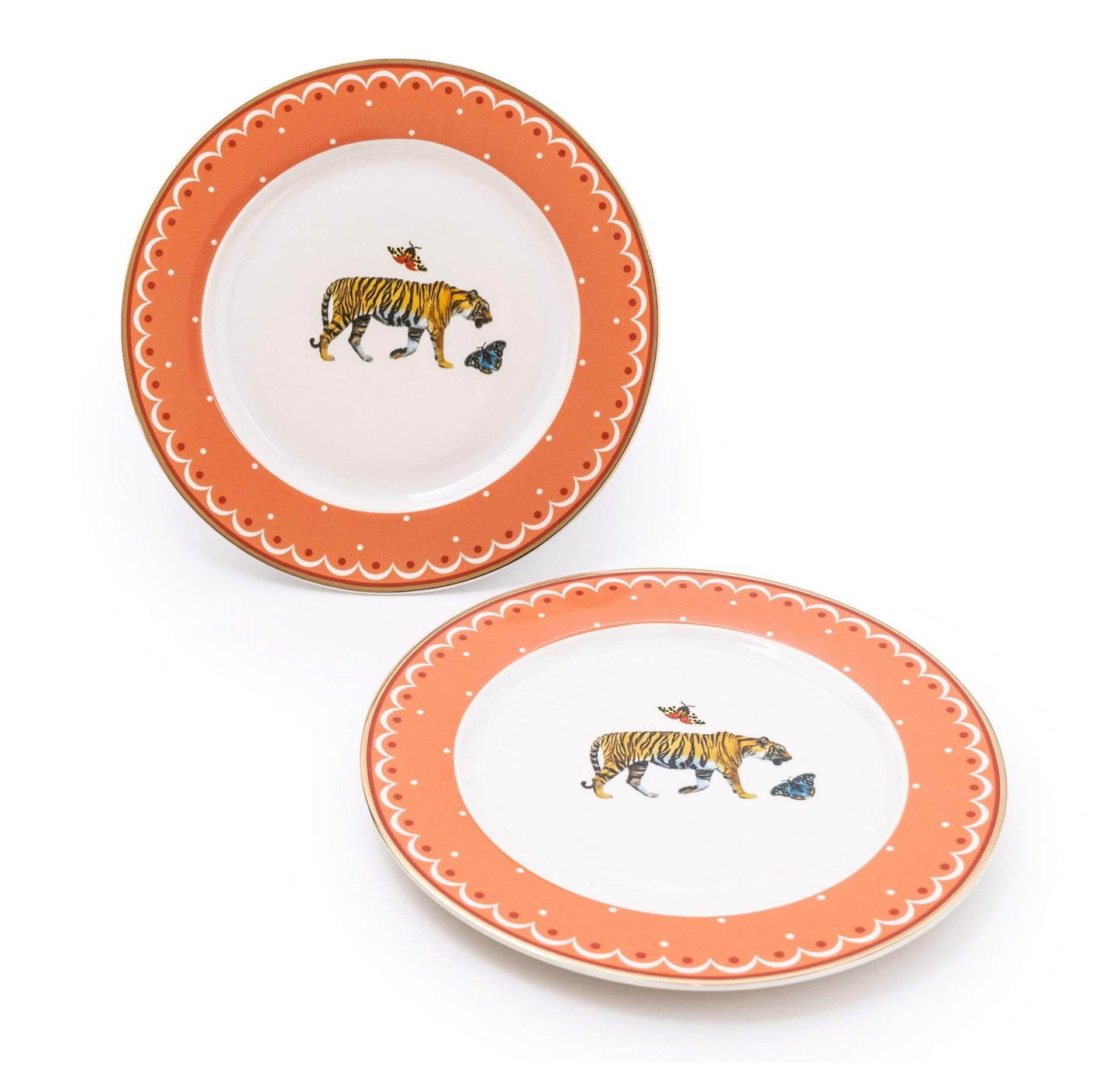 Wild Garden Porcelain Side Plates, Tiger (Set of 2)