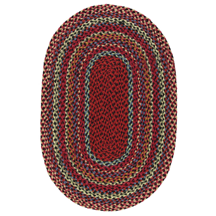 The Braided Rug Company Oval Jute Rug, Cardinal