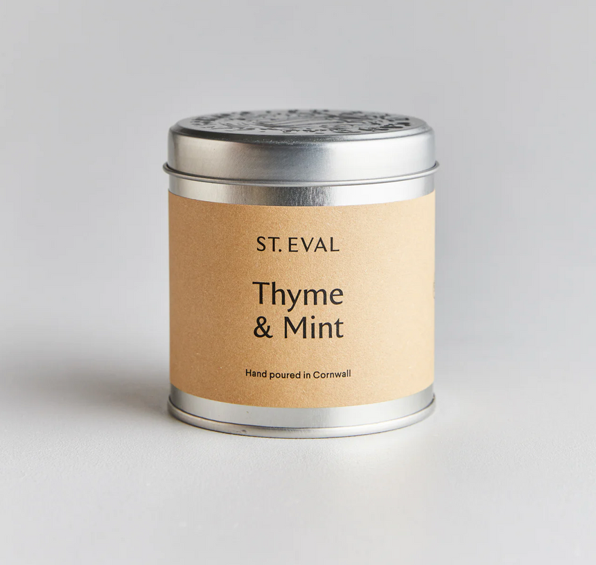 St Eval Thyme & Mint Scented Tin Candle