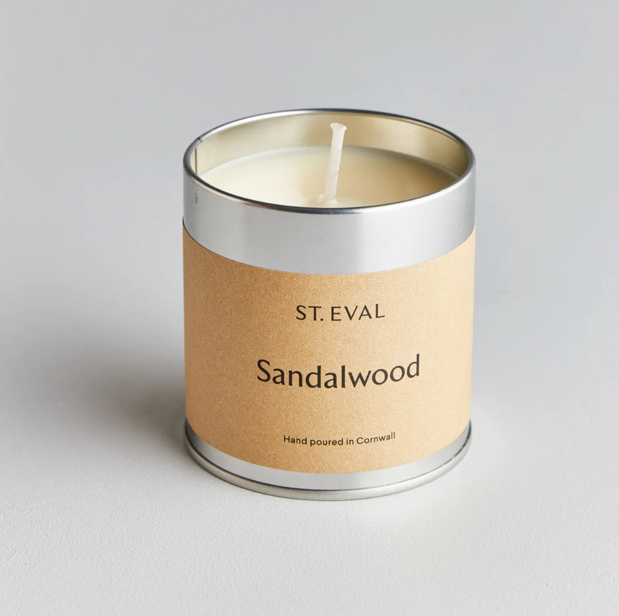 St Eval Sandalwood  Scented Tin Candle