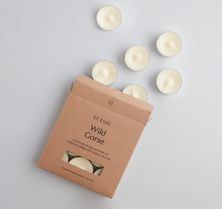 St Eval Wild Gorse Scented Tealights, (Set Of 9)