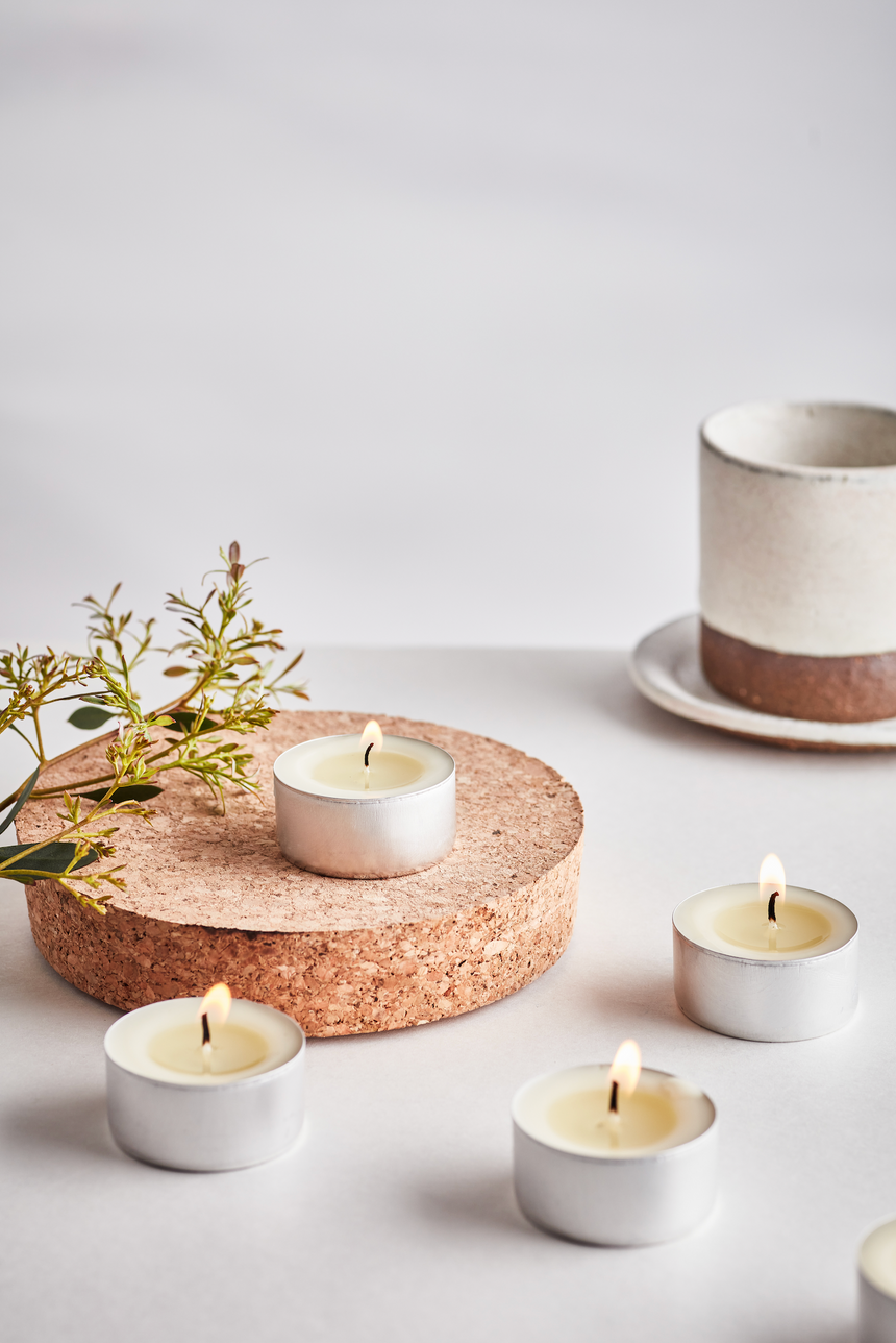 St Eval Sea Moss & Driftwood Scented Tealights, (Set Of 9)