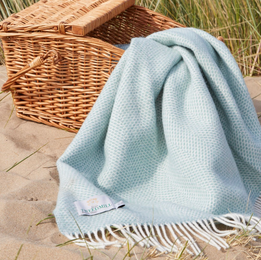 Tweedmill Beehive Pure New Wool Throw, Ocean