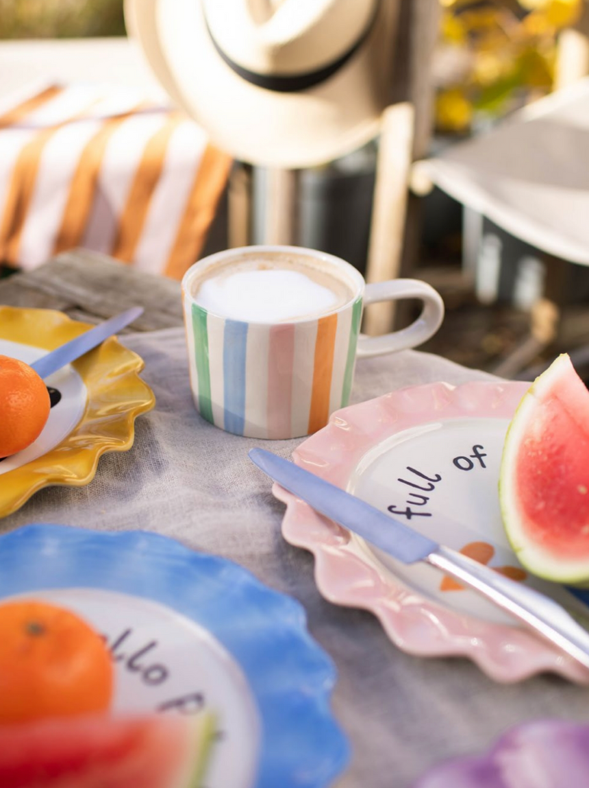 Caroline Gardner Ceramic Mug, Pastel Stripe