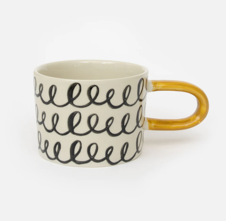 Caroline Gardner Ceramic Mug, Mono Loops