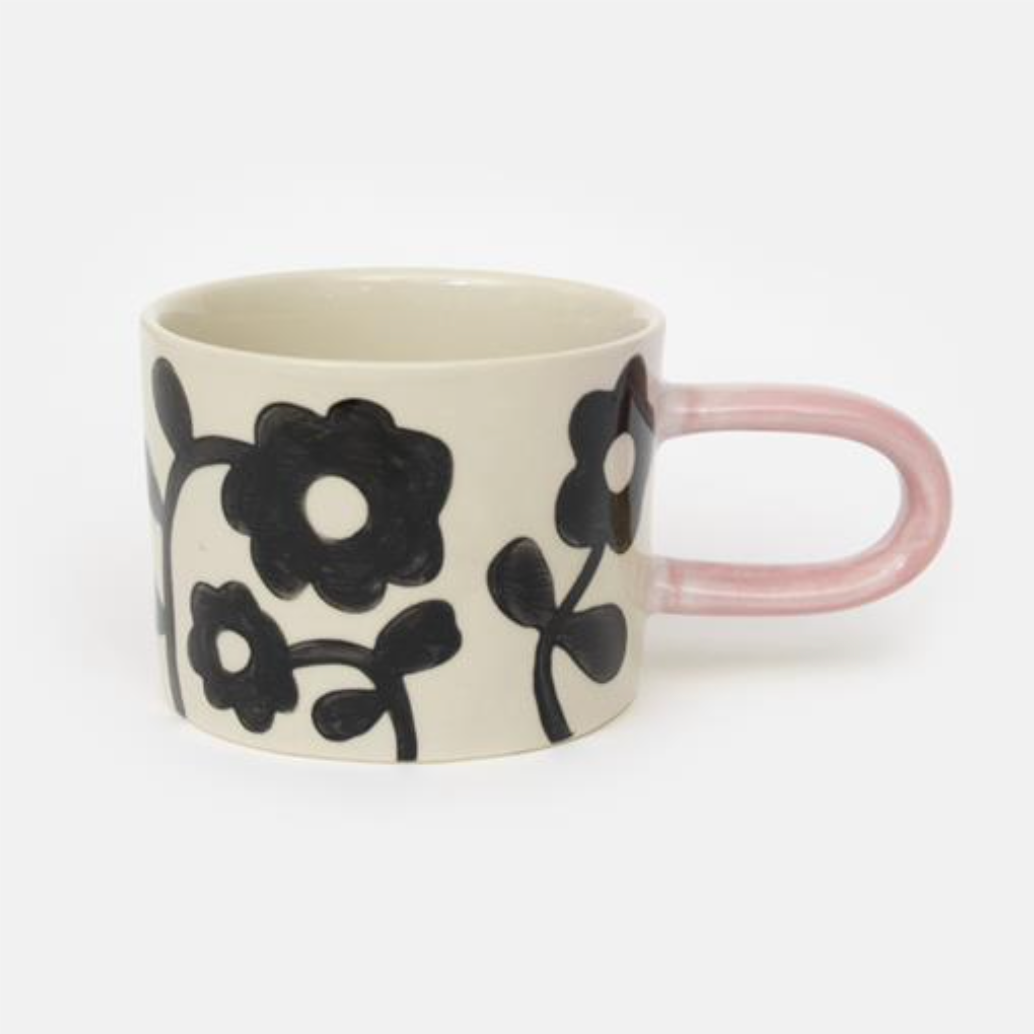 Caroline Gardner Ceramic Mug, Mono Daisy