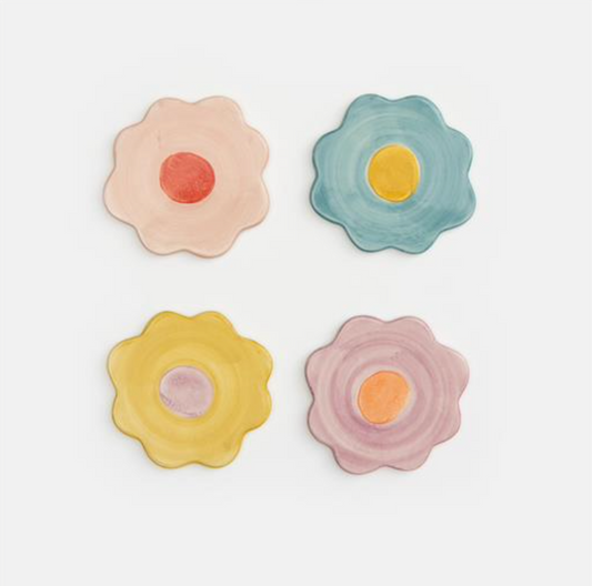 Caroline Gardner Ceramic Floral Coasters (Set Of 4)