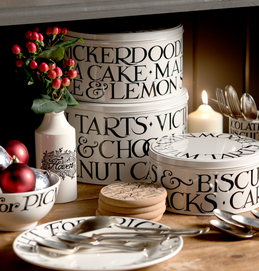 Emma Bridgewater Round Cake Tins, Black Toast (Set Of 3)