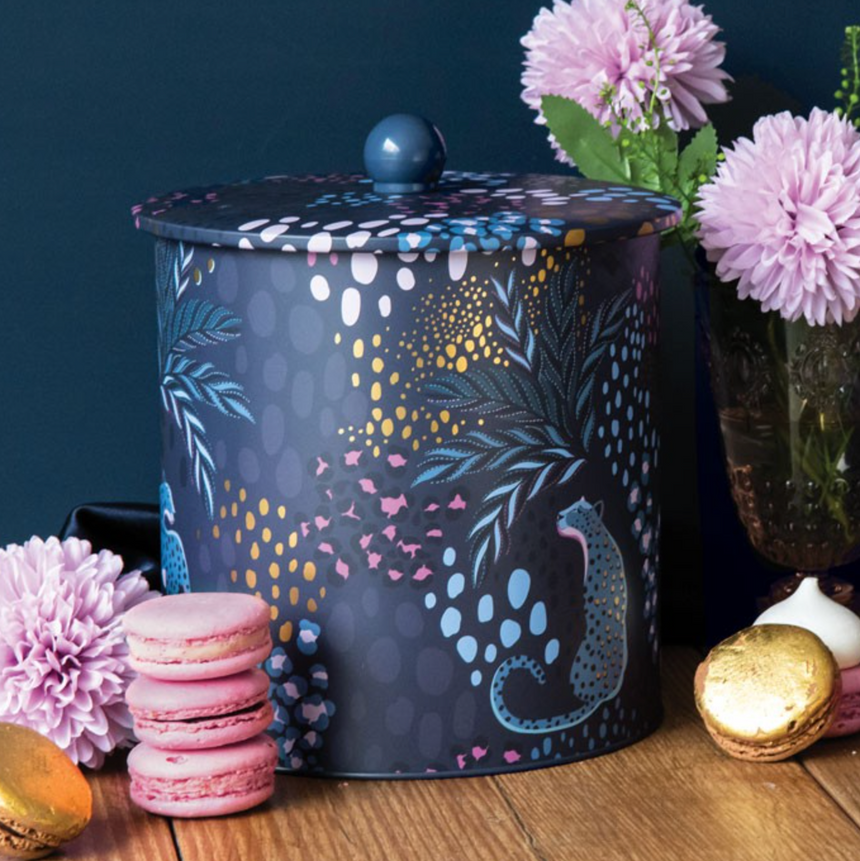 Sara Miller Biscuit Barrel, Midnight Leopard