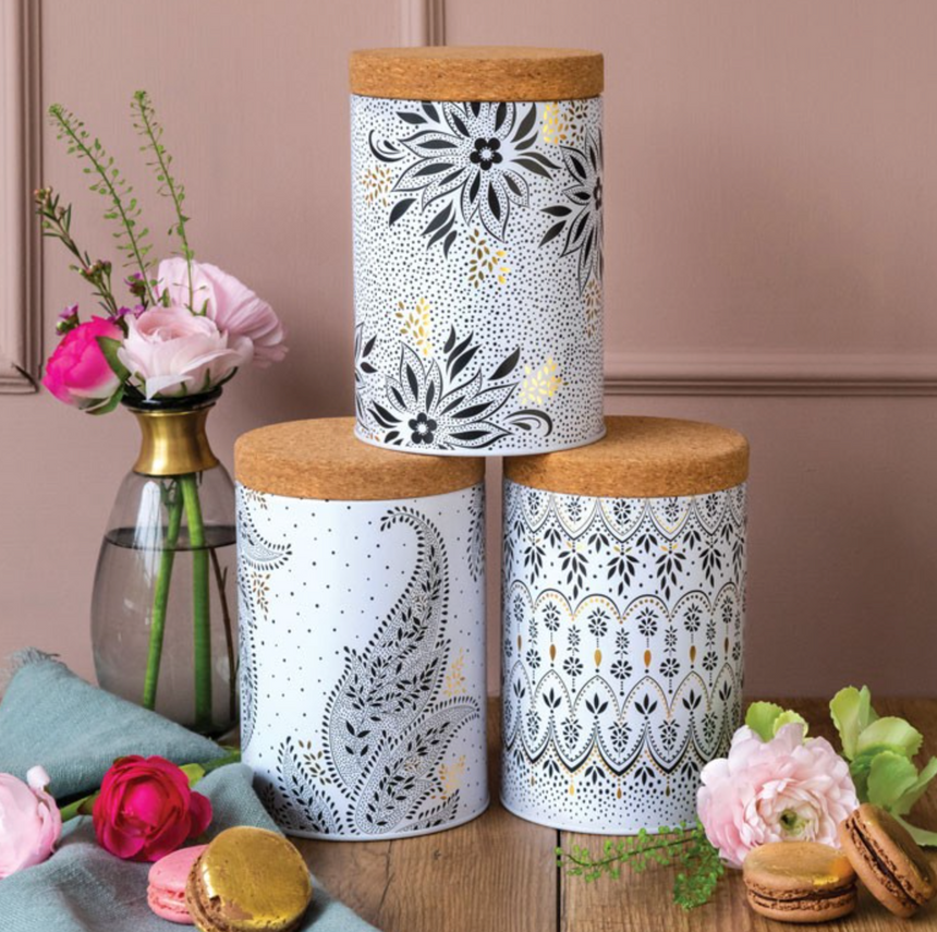 Sara Miller Round Storage Canisters Artisan Noir (Set of 3)