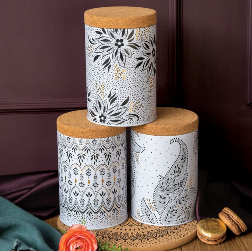 Sara Miller Round Storage Canisters Artisan Noir (Set of 3)