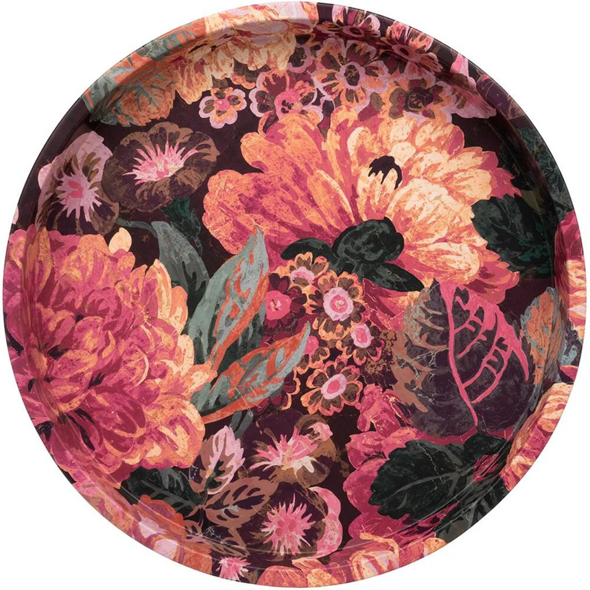 Sanderson Round Deep Well Mini Serving Tray, Very Rose & Peony