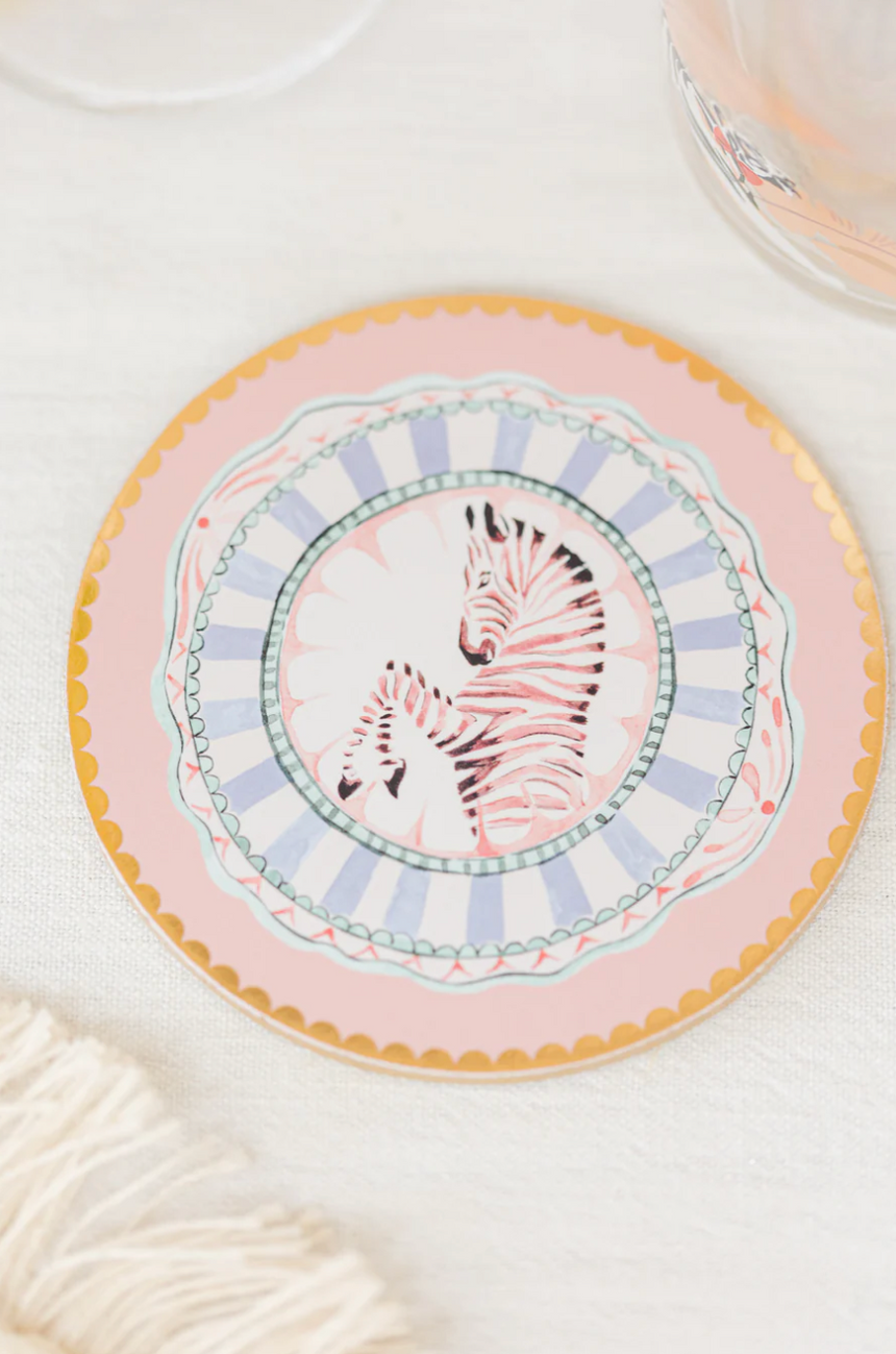 Yvonne Ellen Round Animals Coasters ( Set Of 4 )