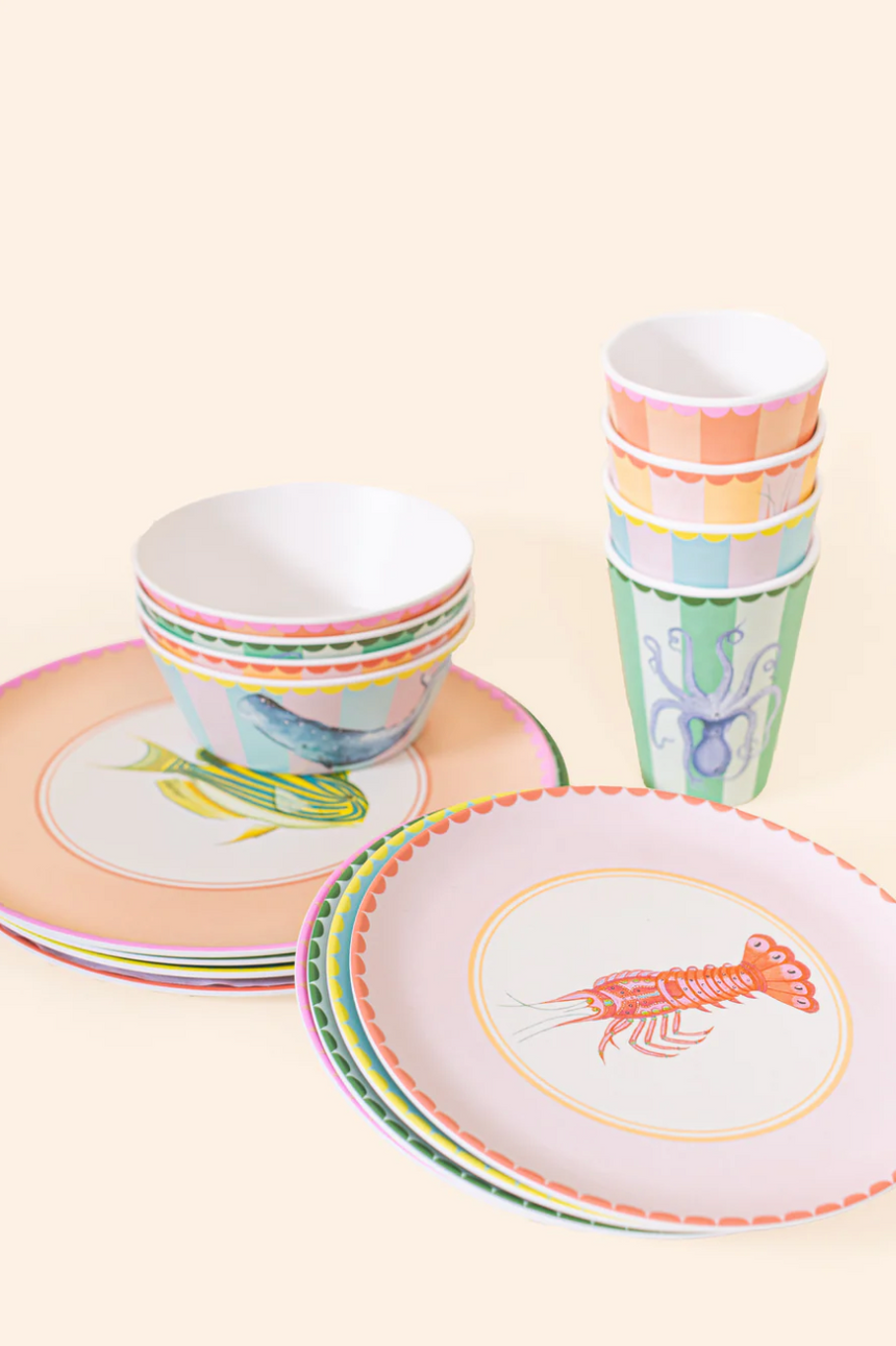 Yvonne Ellen Under The Sea Melamine Picnic Bowls (Set Of 4)