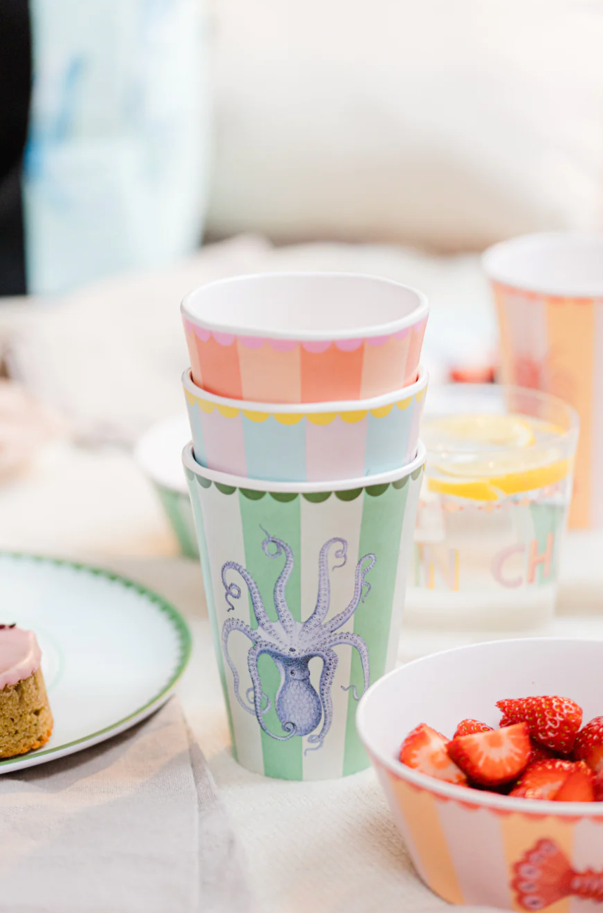 Yvonne Ellen Under The Sea Melamine Picnic Tumblers (Set Of 4)