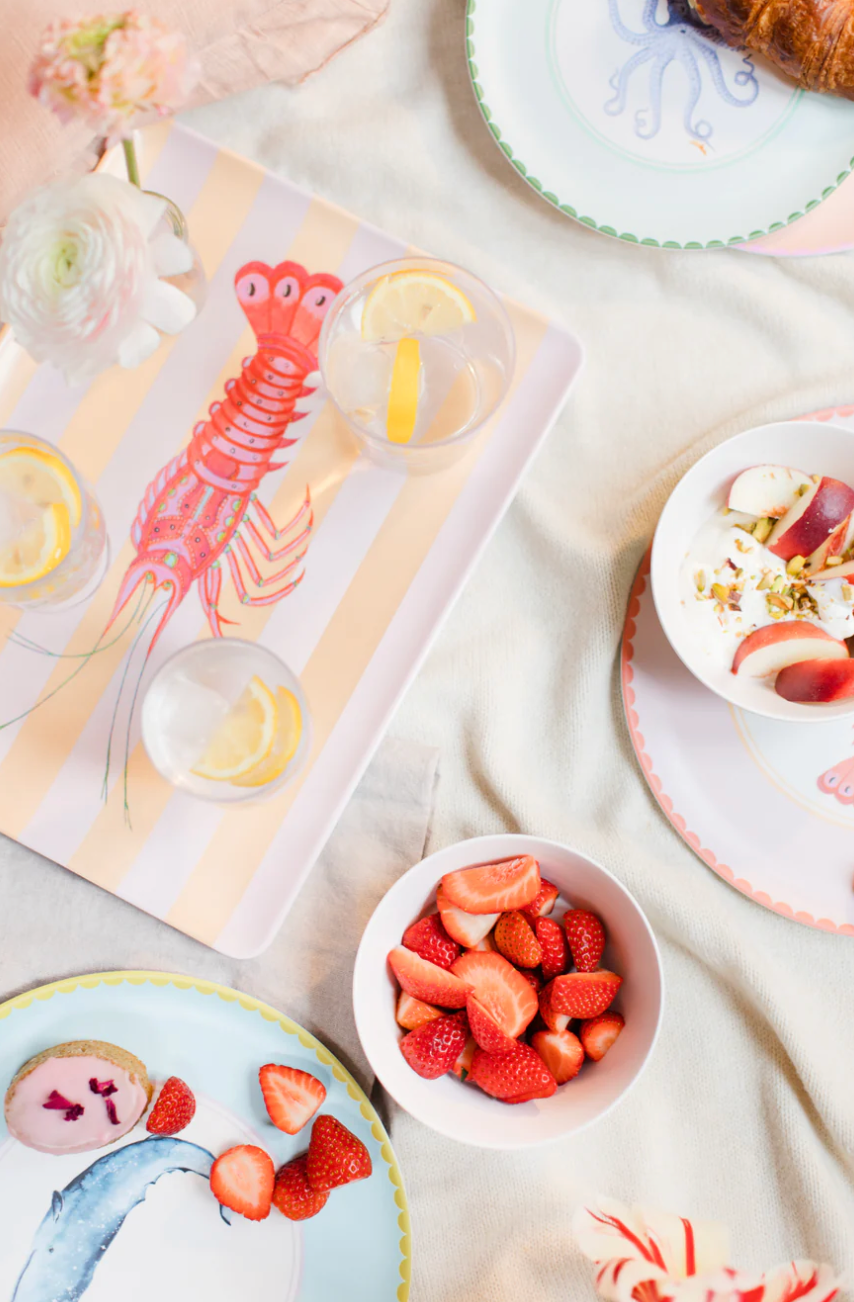 Yvonne Ellen  Lobster Melamine Serving Tray