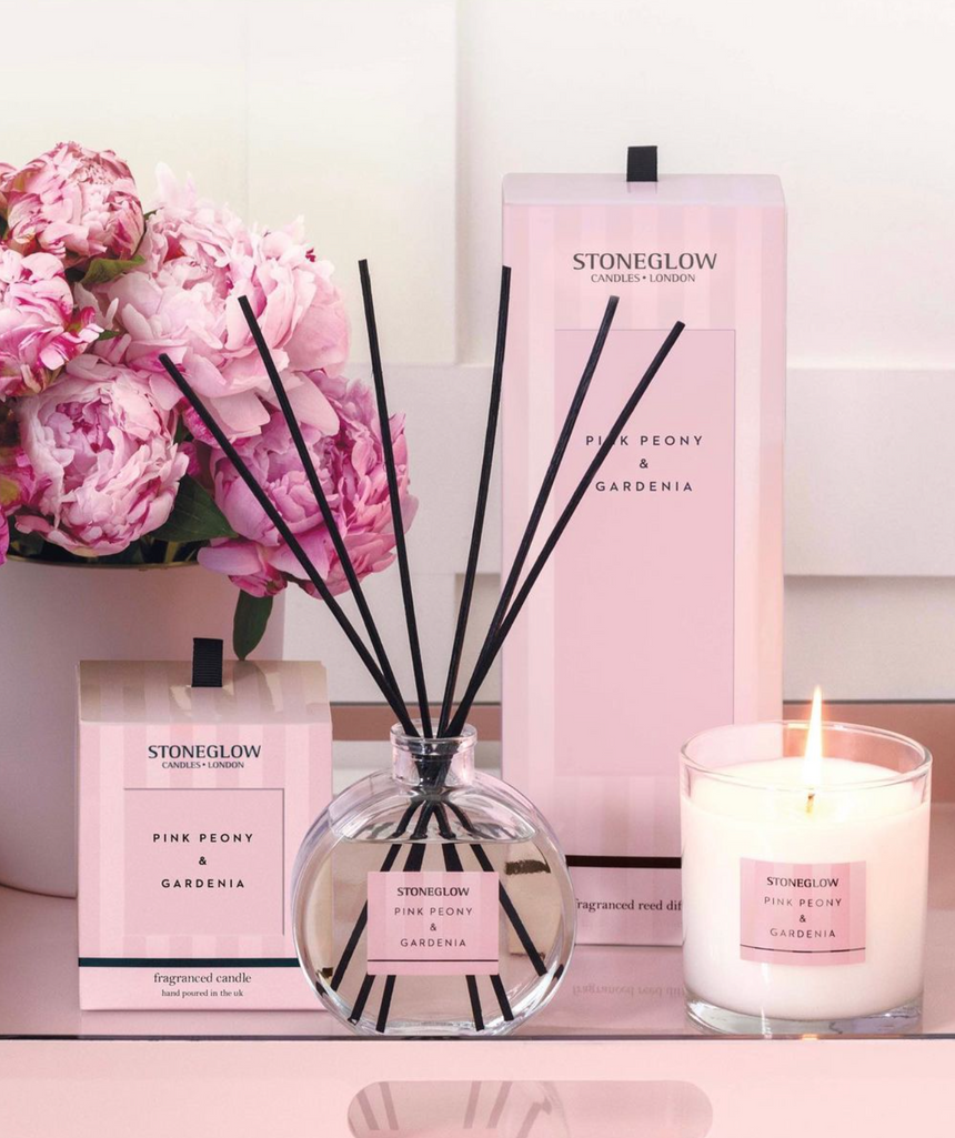 Stoneglow Modern Classics Collection Reed Diffuser, Pink Peony & Gardenia