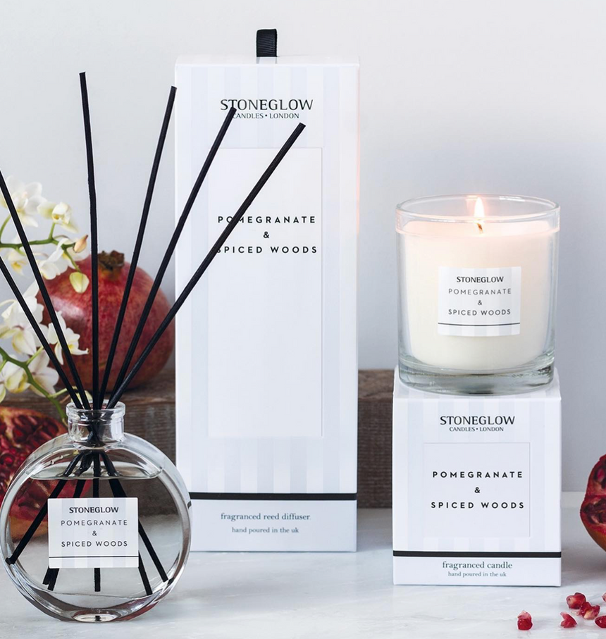 Stoneglow Modern Classics Collection Scented Candle, Pomegranate & Spiced Woods