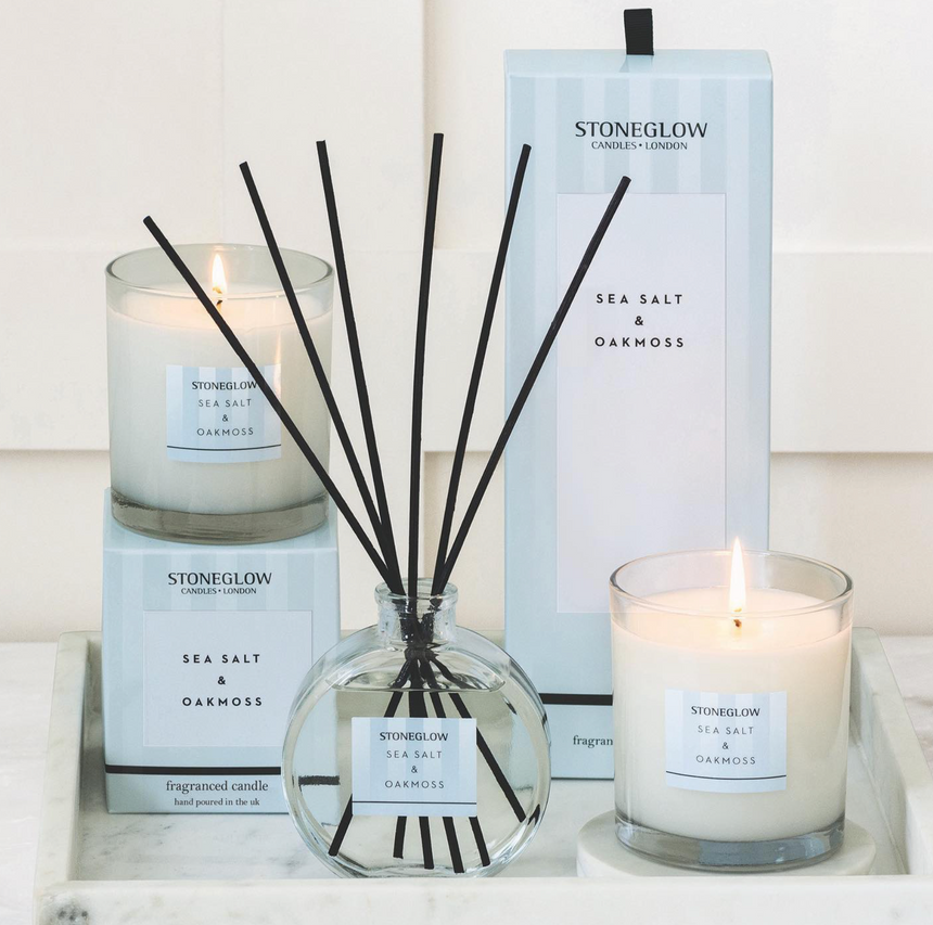 Stoneglow Modern Classics Collection Reed Diffuser, Sea Salt & Oakmoss