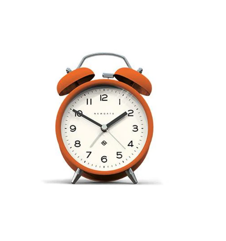 Newgate Charlie Bell Echo Alarm Clock, Orange