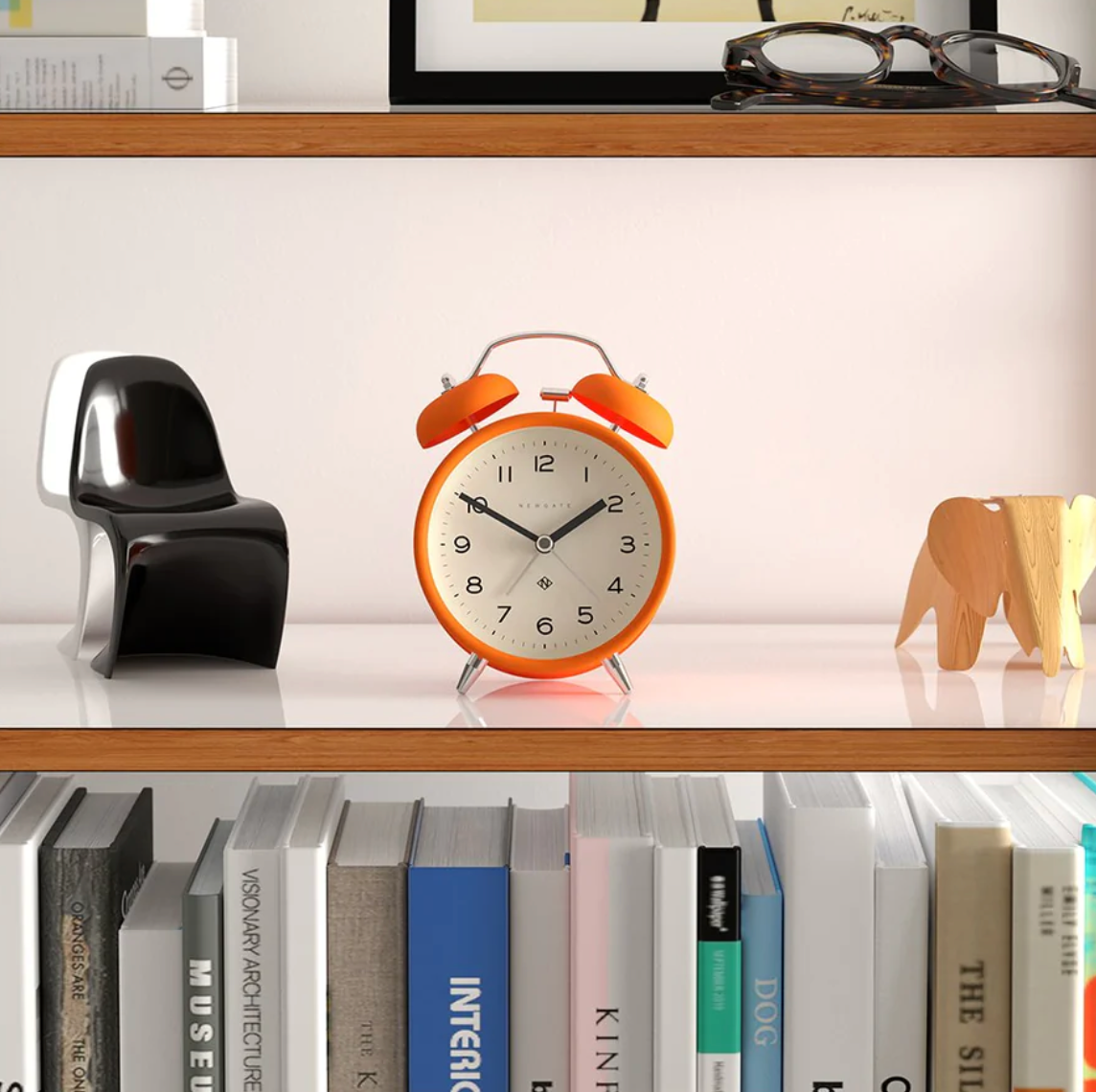 Newgate Charlie Bell Echo Alarm Clock, Orange