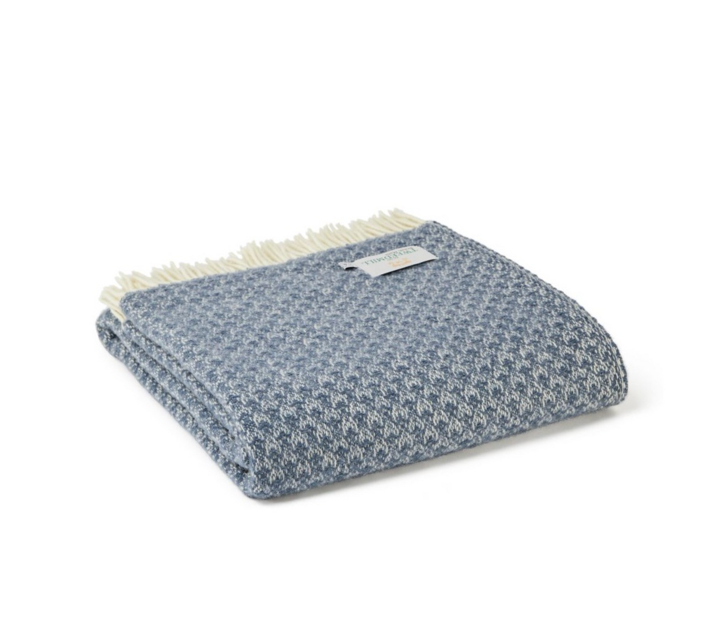 Tweedmill Isobel Crescent Pure New Wool Throw, Blue Slate