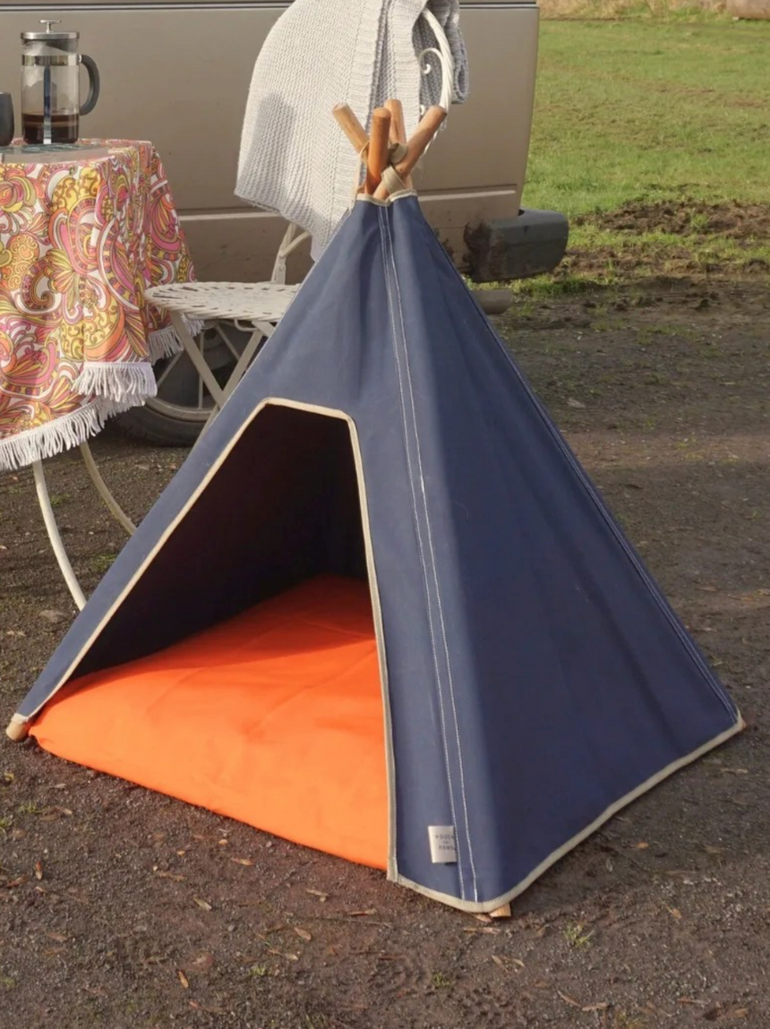 Pooch & Paws Handmade Dog Teepee, Navy Blue