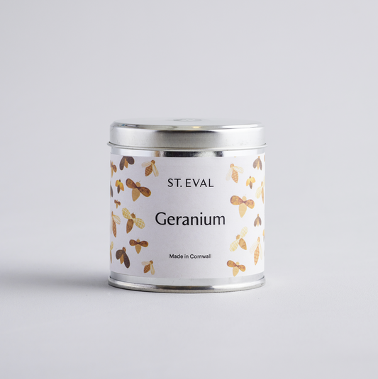 St Eval Geranium Scented Tin Candle