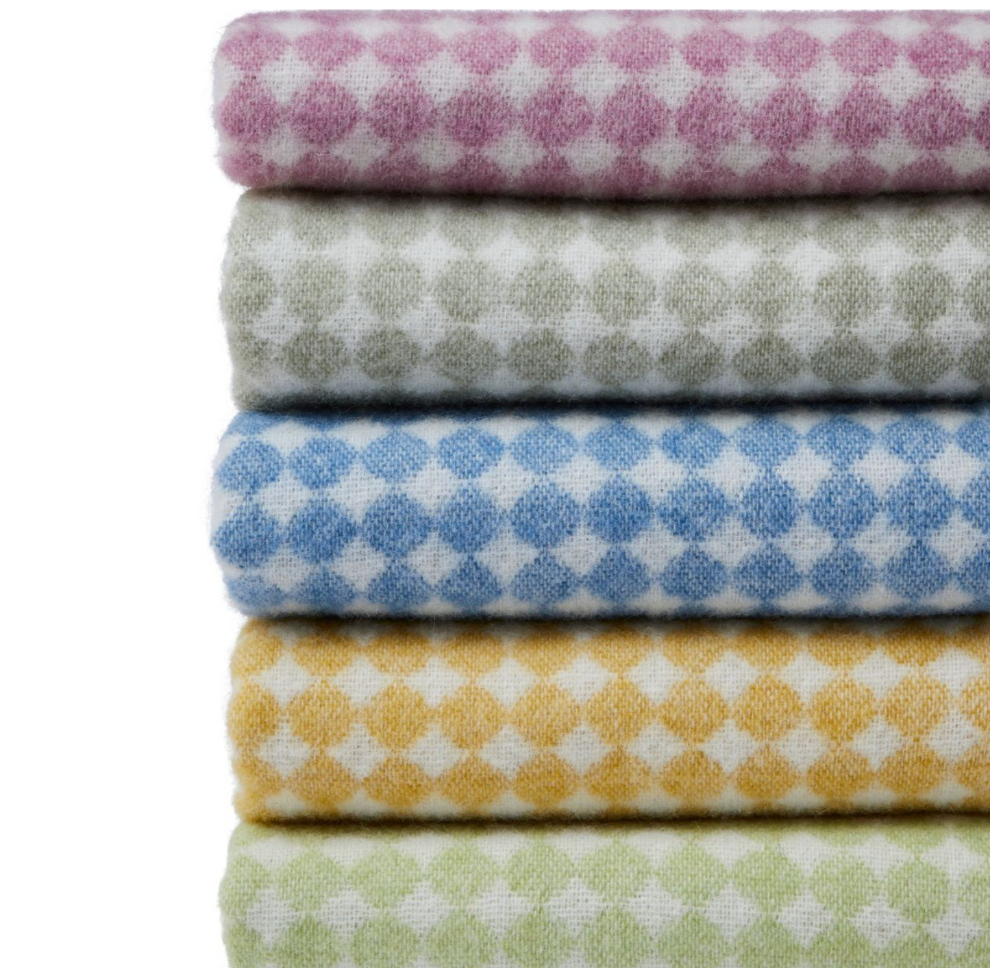 Tweedmill Jacquard Spot Pure New Wool Reversible Throw, Mulberry