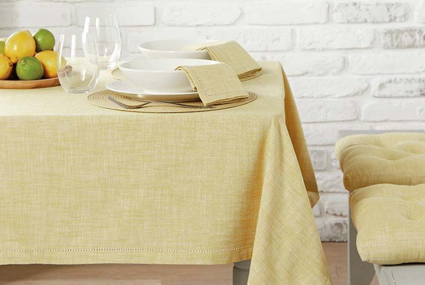 Walton & Co Chambray Cotton Tablecloth, Saffron