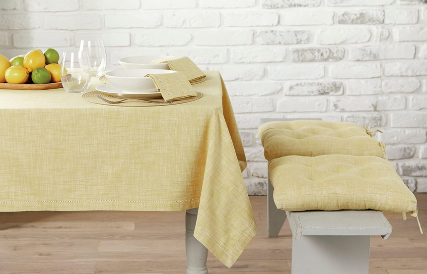 Walton & Co Chambray Cotton Tablecloth, Saffron