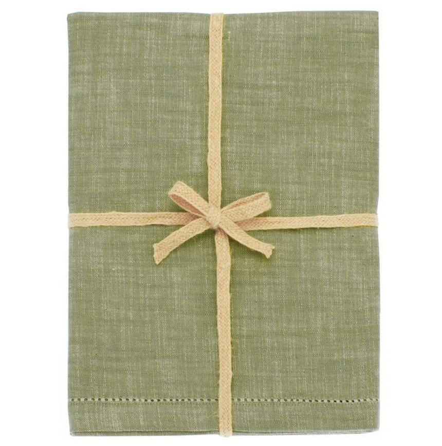 Walton & Co Chambray Cotton Tablecloth, Olive