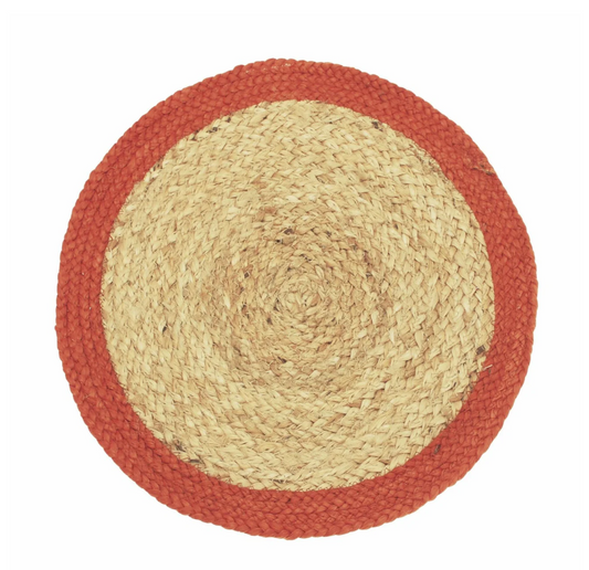 Walton & Co Circular Fiesta Jute Placemat, Terracotta