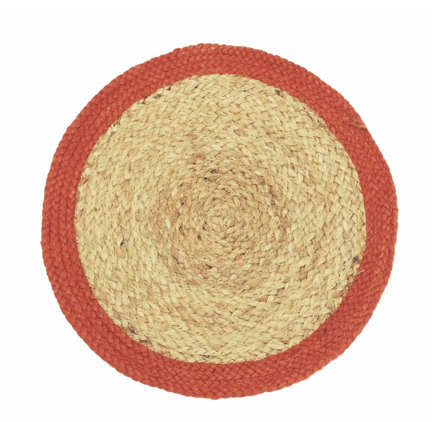 Walton & Co Circular Fiesta Jute Placemat, Terracotta