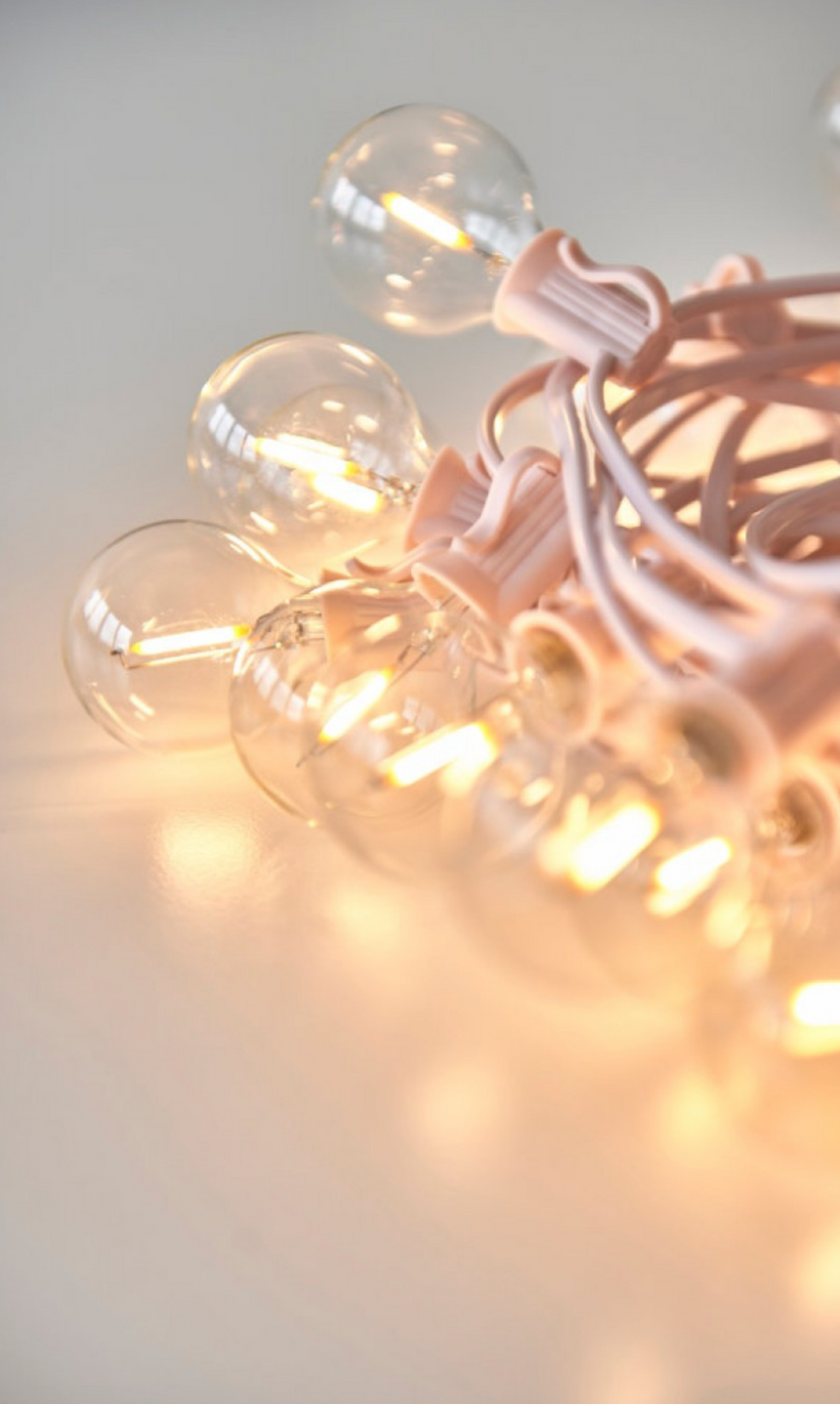 LED Festoon Light, Pastel Pink