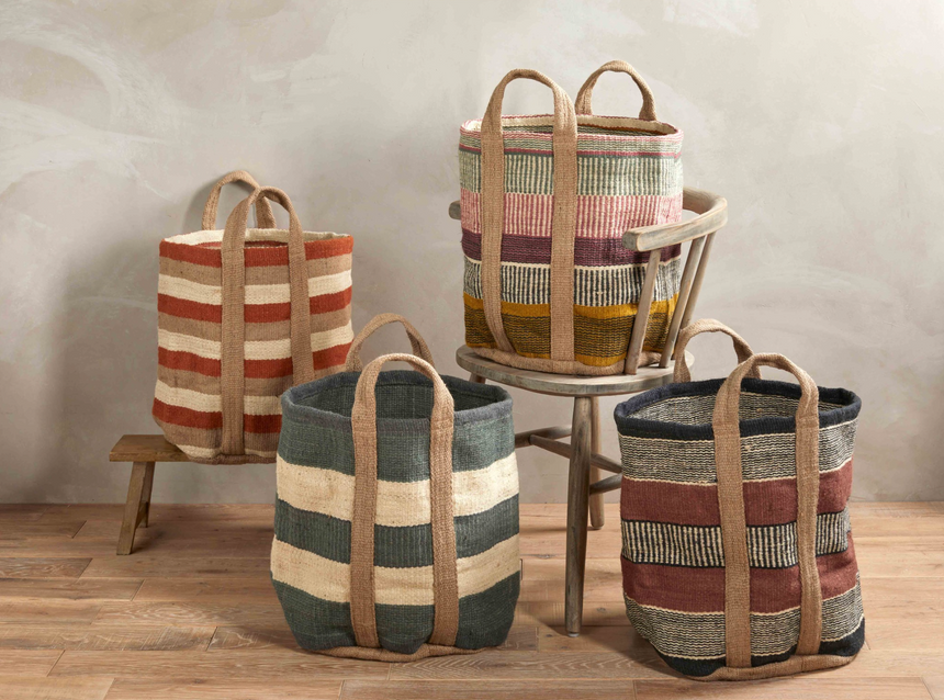 Walton & Co Natural Jute Basket, Multi