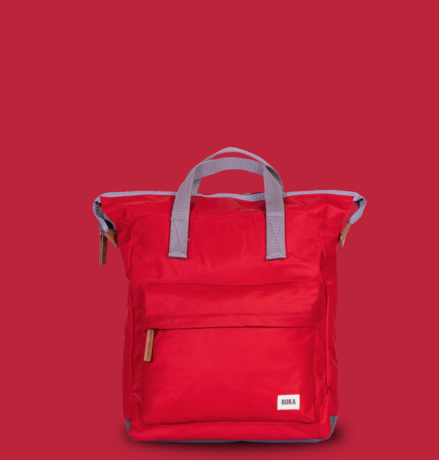 Roka London Bantry B Small Rucksack, Mars Red ( Sustainable Canvas)