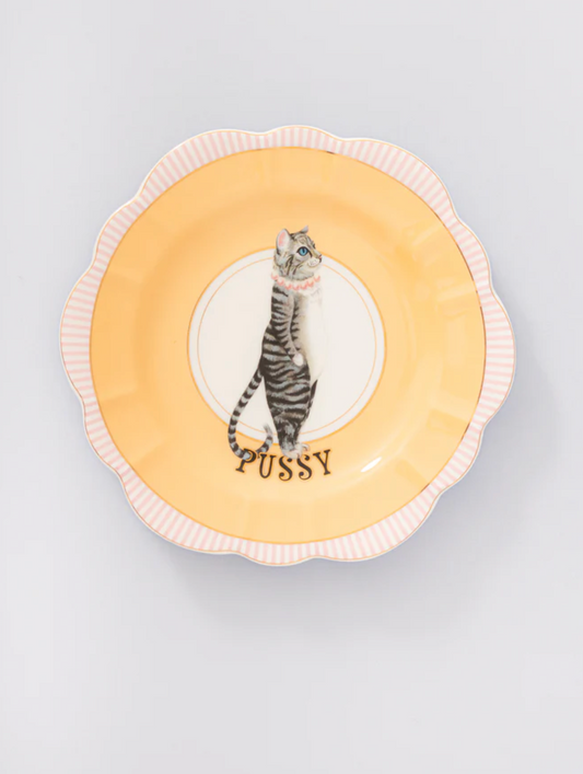 Yvonne Ellen Flower Shaped Sandwich Plate, Pussy Cat